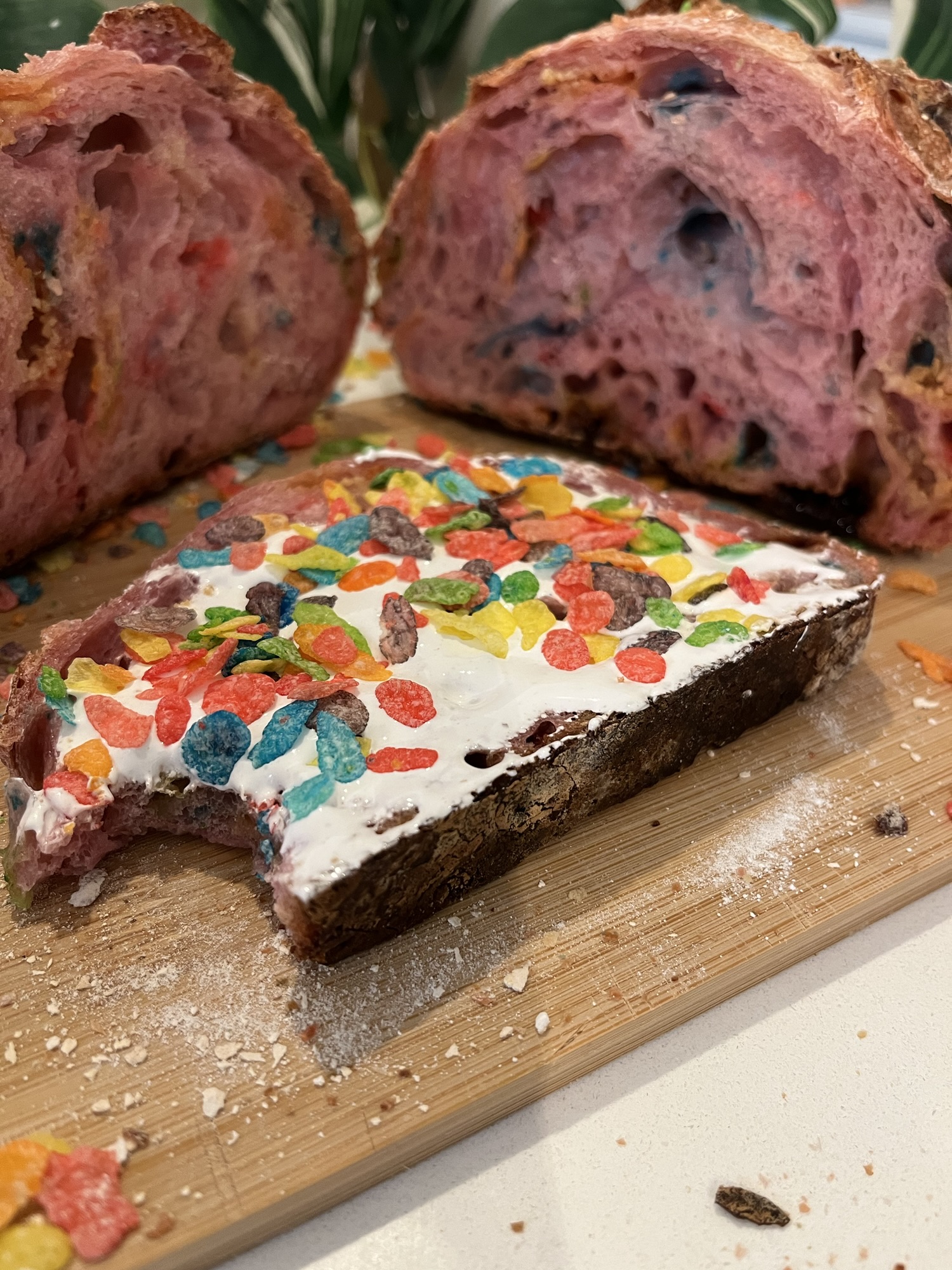 Pink Fruity Pebbles Sourdough Loaf Recipe