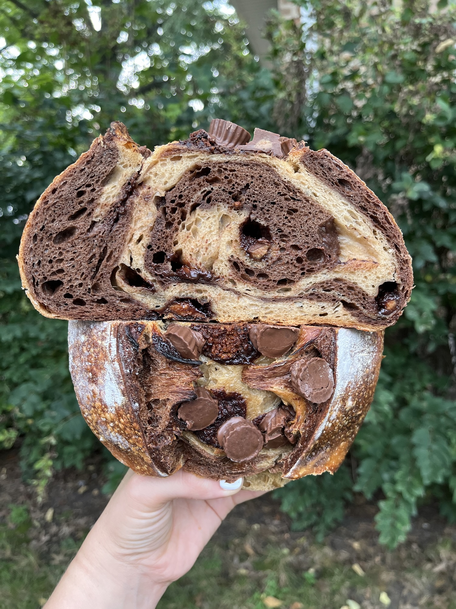 Peanut Butter & Chocolate Reese’s Sourdough Bread Recipe