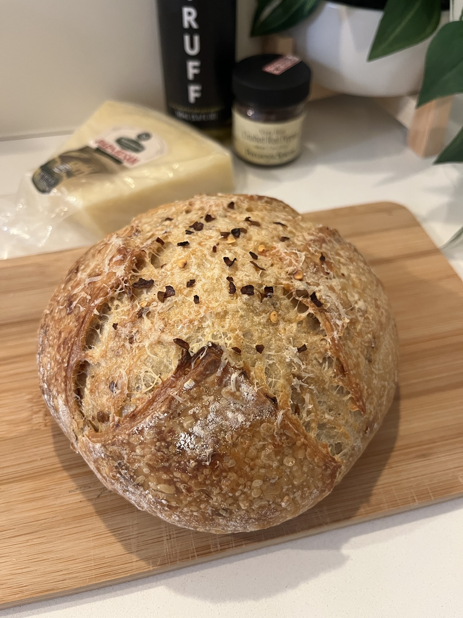 Truffle, Parmesan, Red Pepper Sourdough Loaf Recipe