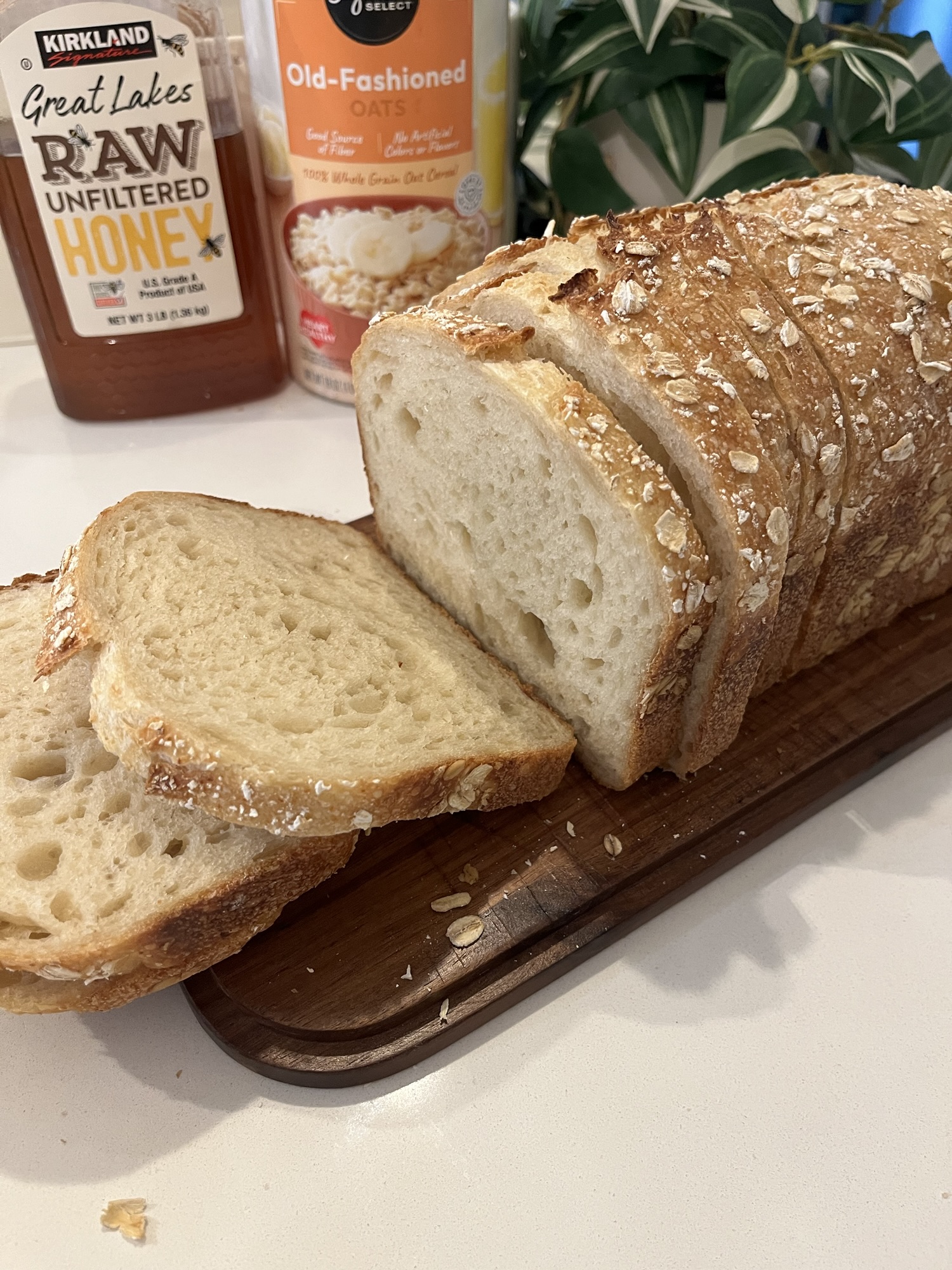 Sourdough Honey Oat Sandwich Loaf Recipe